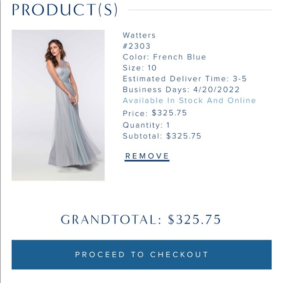 Watters & Watters 2303 in French Blue bridesmaid dress 👗 - Picture 5 of 11